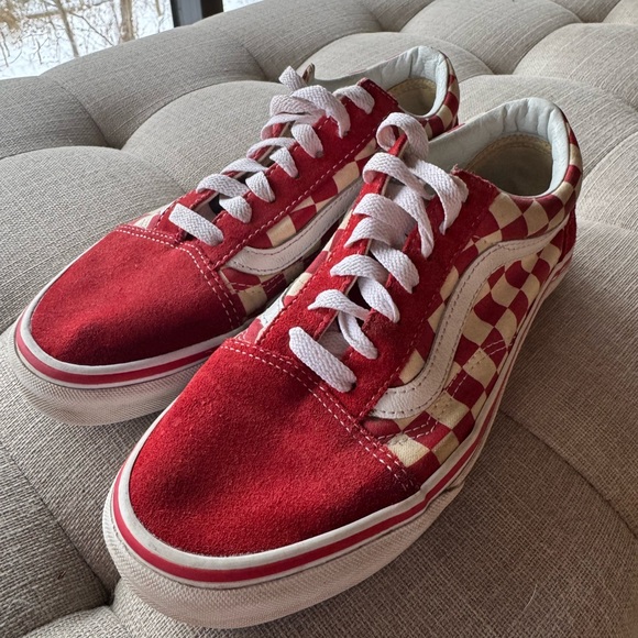 Vans Women’s 7.5 Men’s 6 Red Checkered Sneakers - Picture 4 of 9